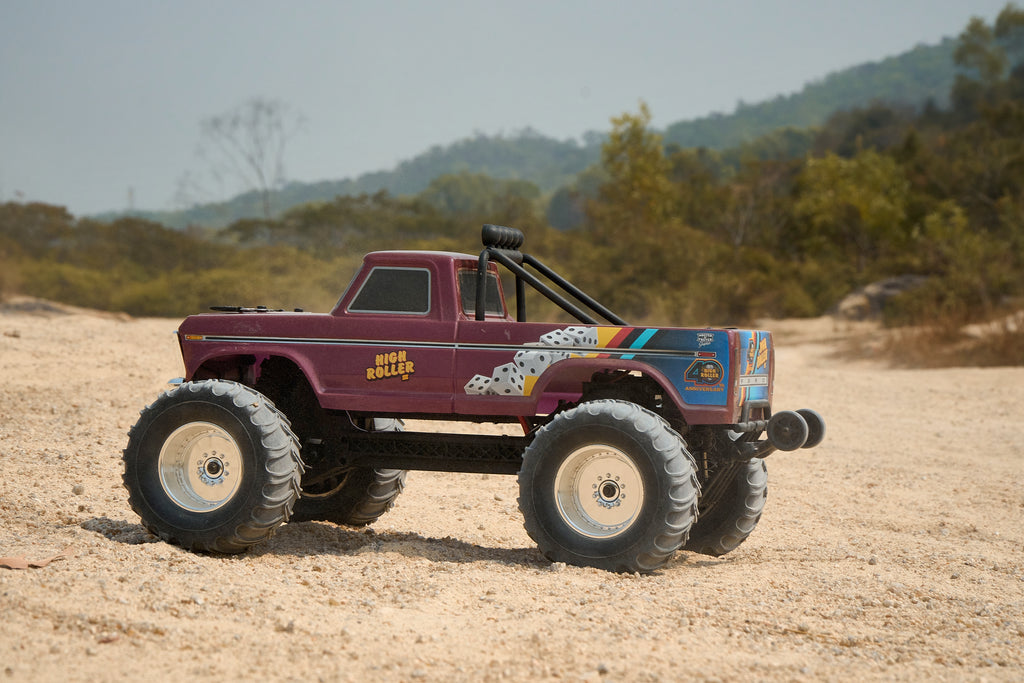 F100 High Roller RC car on sandy terrain