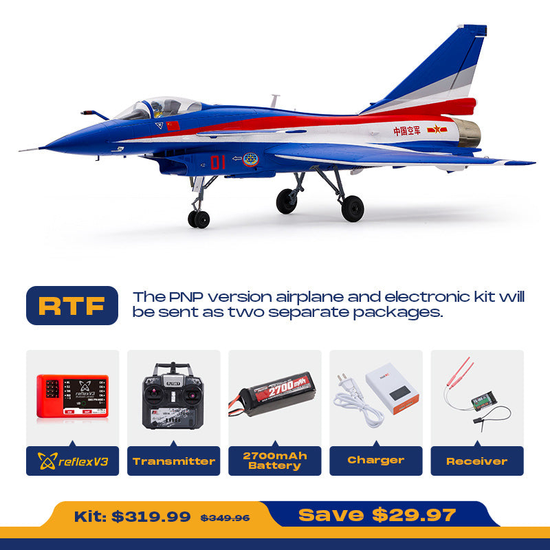 J-10 EDF Fighter Jet 64mm | RC Model PNP – FMS Hobby