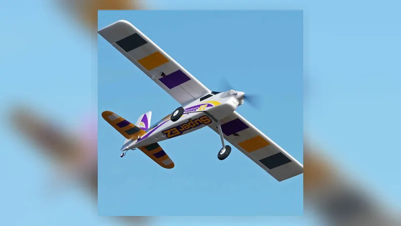 Fmshobby 1220mm Super EZ V4 propeller plane flying with a high-wing trainer layout.