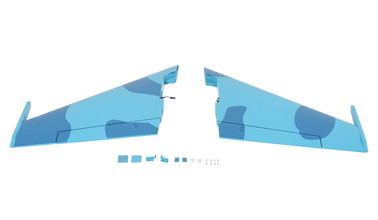 70mm SU-27 main wing set with blue camouflage design for RC aircraft