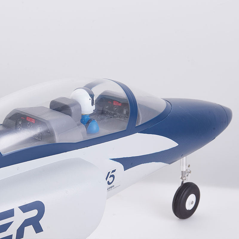 FMS 70mm Viper V2 PNP 15th Anniversary Edition jet cockpit with pilot figurine.