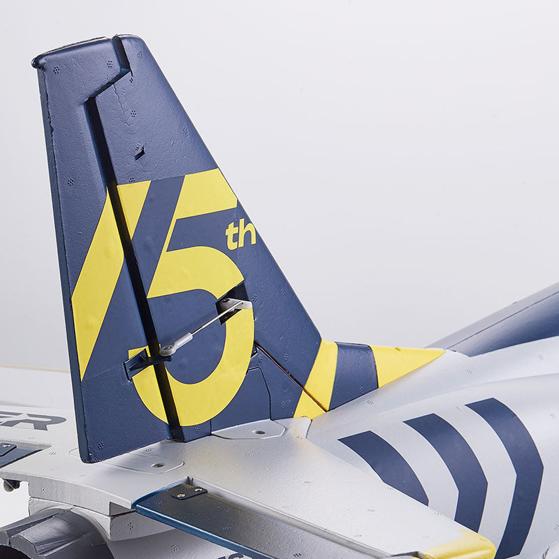 FMS 70mm Viper V2 15th Anniversary Edition jet tail fin with yellow '15th' graphics