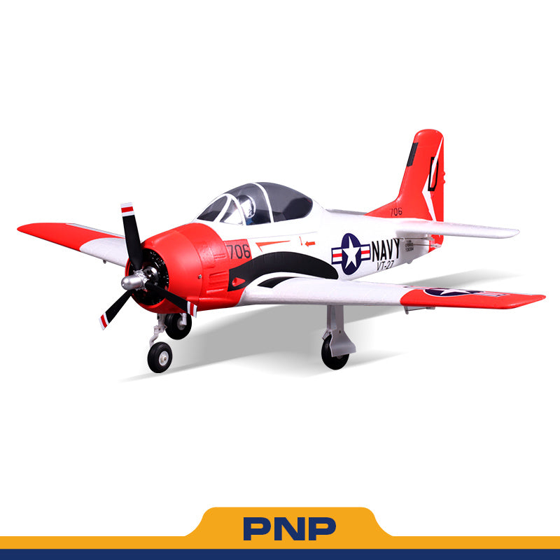 FMS 800mm T-28 Trojan V2 PNP Red model aircraft: white, red, navy markings, scale details, PNP.