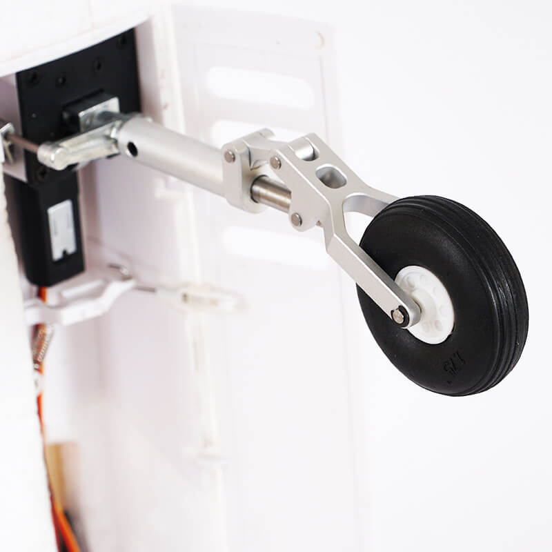 FMS 80mm Futura V3 front retractable landing gear with aluminum strut and rubber tire
