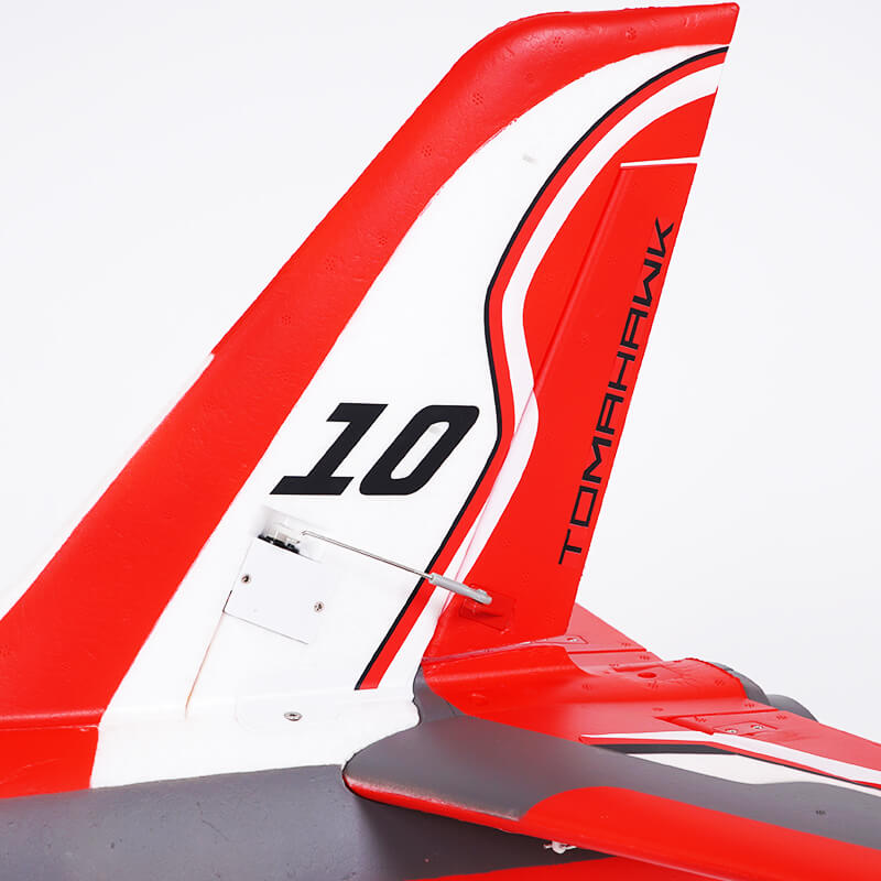 FMS 80mm Futura V3 PNP jet tail with '10' and TOMAHAWK branding in red, white, and black