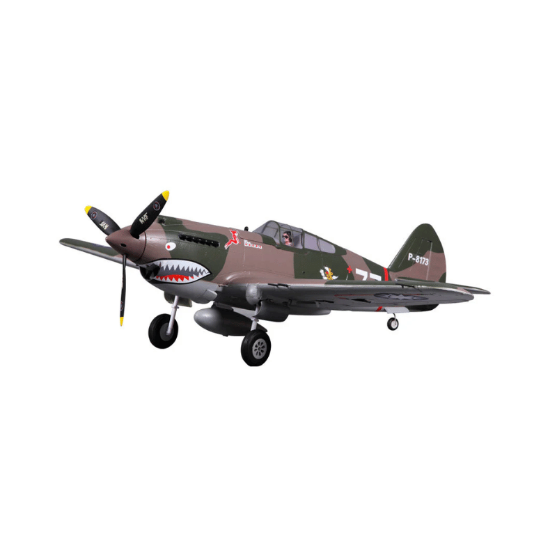FMS 980mm P-40B Flying Tiger aircraft with shark mouth nose art and P-8173 tail number