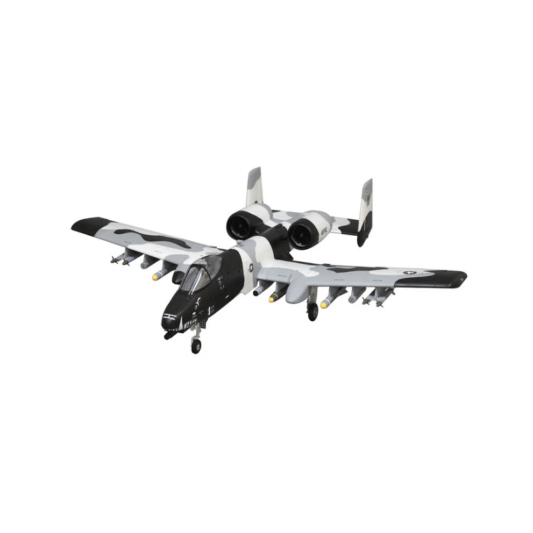 FMS 70mm A-10 Thunderbolt II V2 PNP twin jet model with camouflage livery and missiles.
