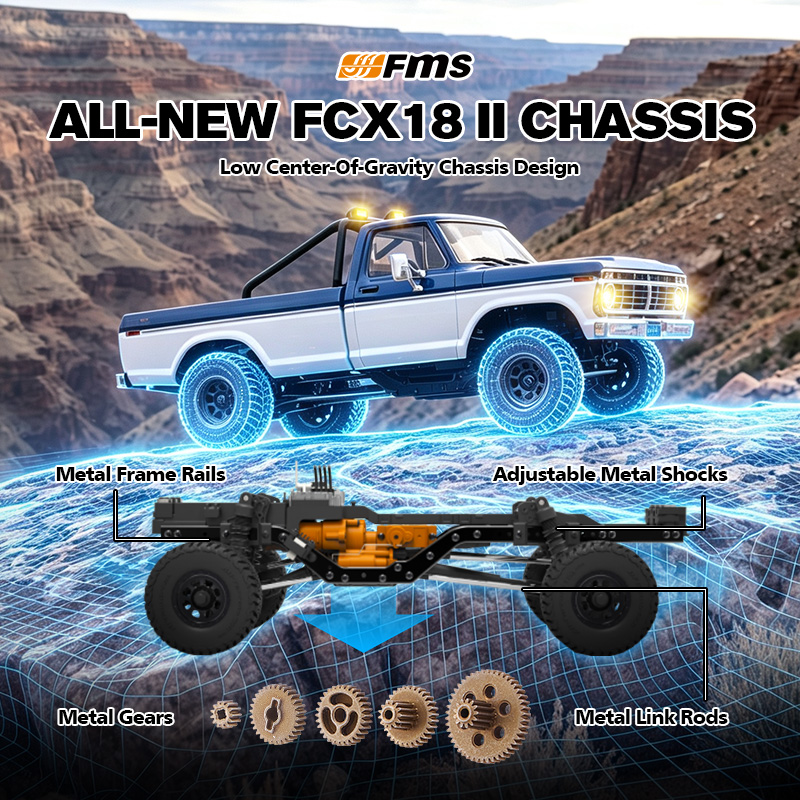 FMS 1:18 FCX18 II Ford F-100 RTR Brushed (199mm Wheelbase)