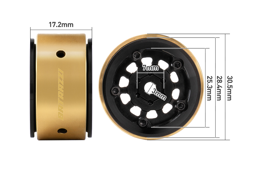 BATRAZZI Aluminum 1.0” Arachna Beadlock Wheels
