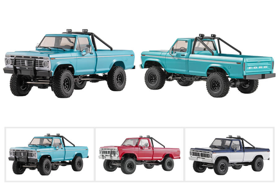 BATRAZZI Aluminum Front & Rear Cowboy Bumper Set for FMS FCX18II Ford F100 (Silver / Black)
