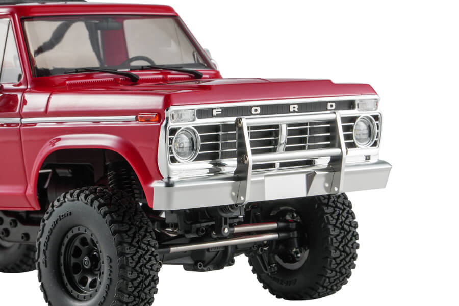 BATRAZZI Aluminum Front & Rear Cowboy Bumper Set for FMS FCX18II Ford F100 (Silver / Black)