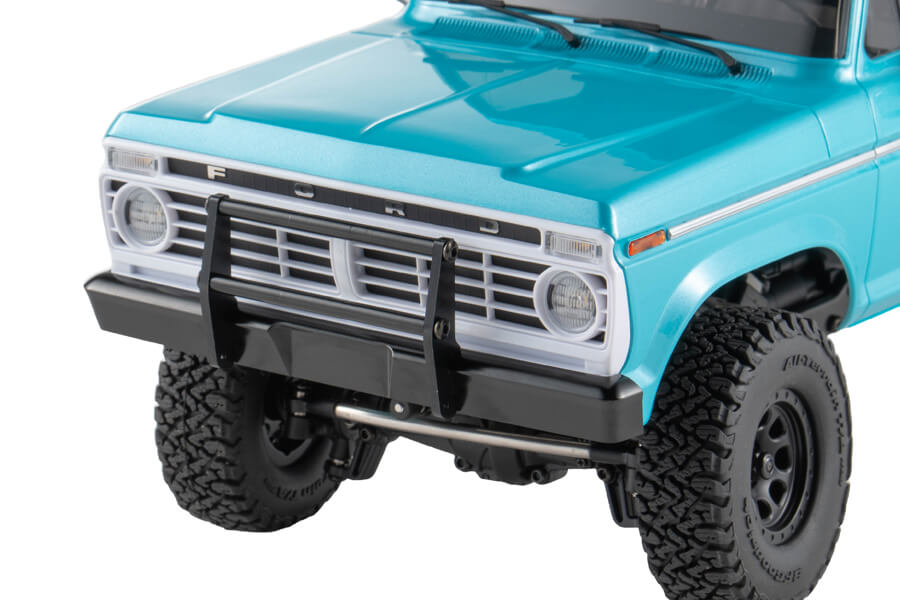 BATRAZZI Aluminum Front & Rear Cowboy Bumper Set for FMS FCX18II Ford F100 (Silver / Black)