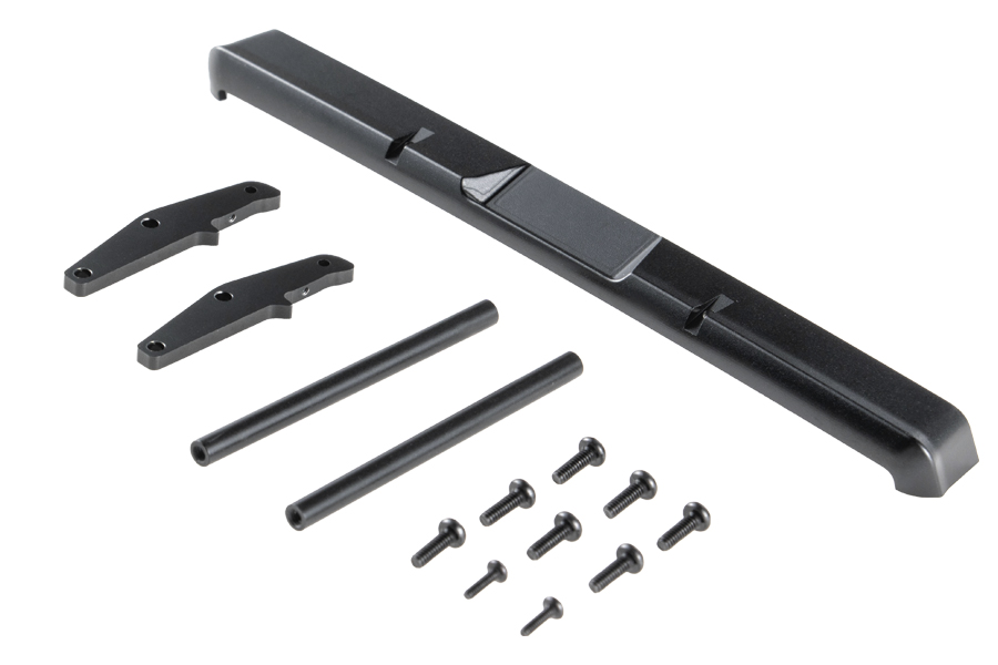 BATRAZZI Aluminum Front & Rear Cowboy Bumper Set for FMS FCX18II Ford F100 (Silver / Black)