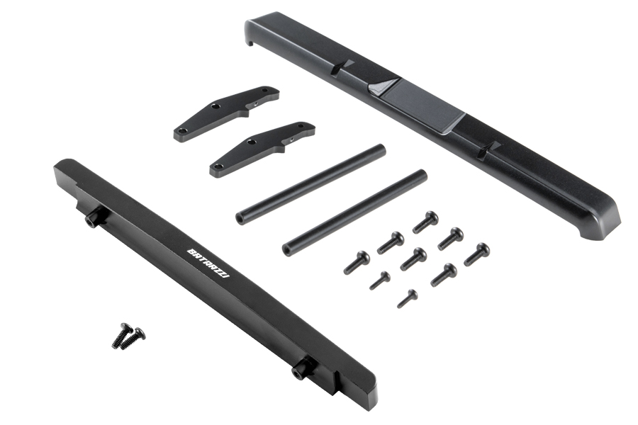 BATRAZZI Aluminum Front & Rear Cowboy Bumper Set for FMS FCX18II Ford F100 (Silver / Black)