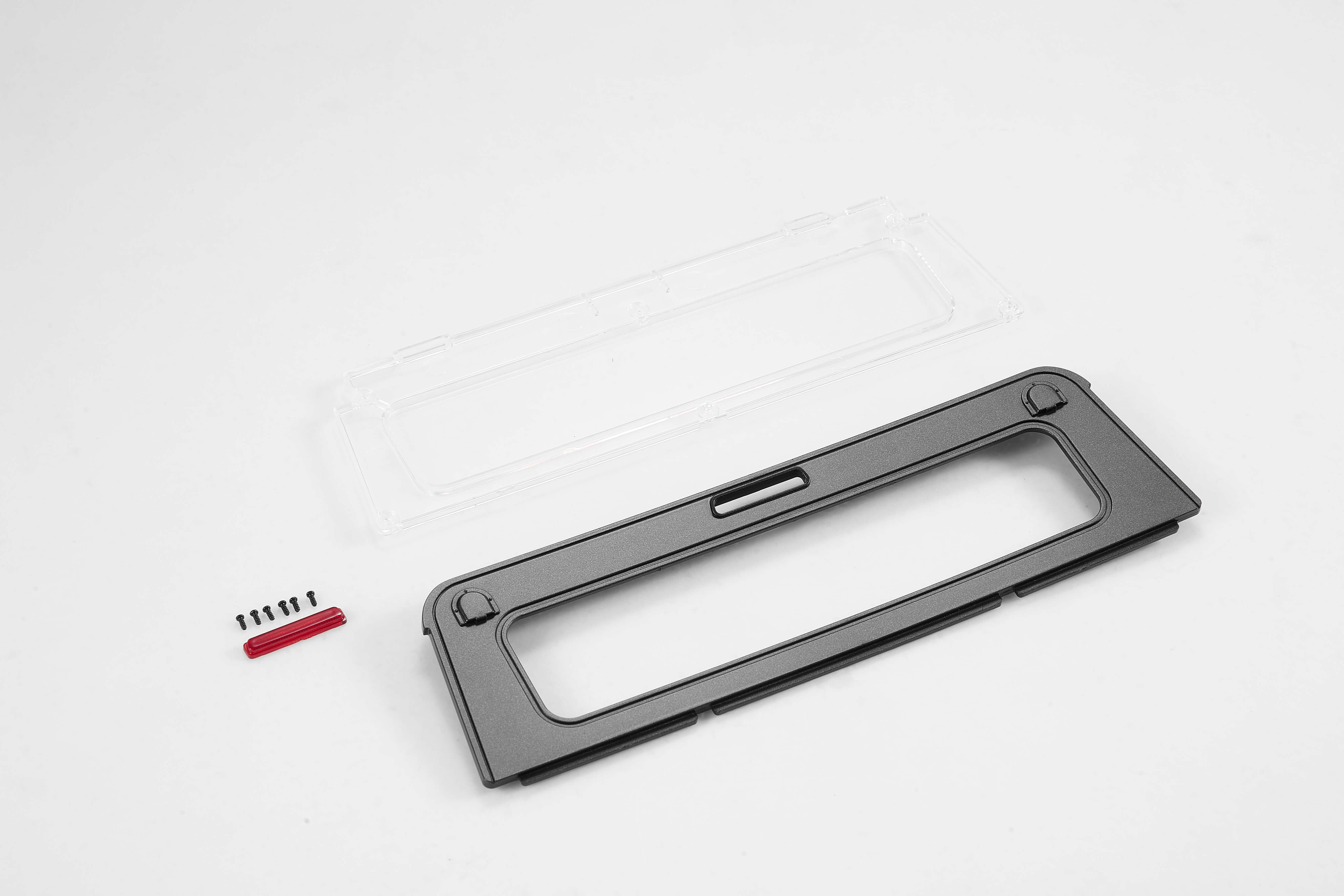 1:12 Hummer H1 black rear window frame with clear cover and red clips