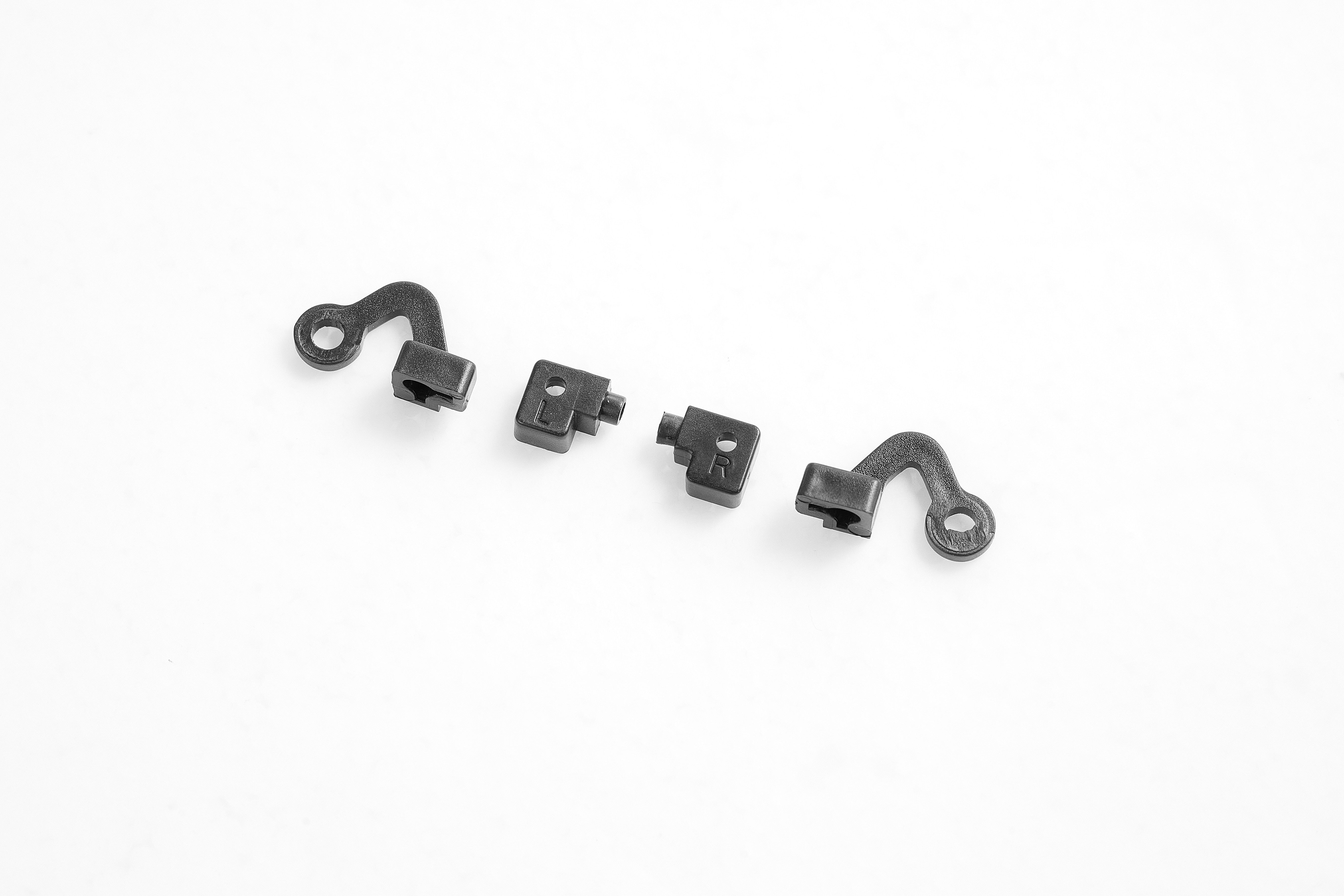 Hood mount set for FCX18 Land Cruiser 80 in black plastic