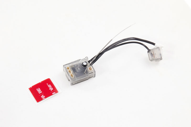 R3A RC receiver module with antenna, wires, and 3M VHB adhesive sticker