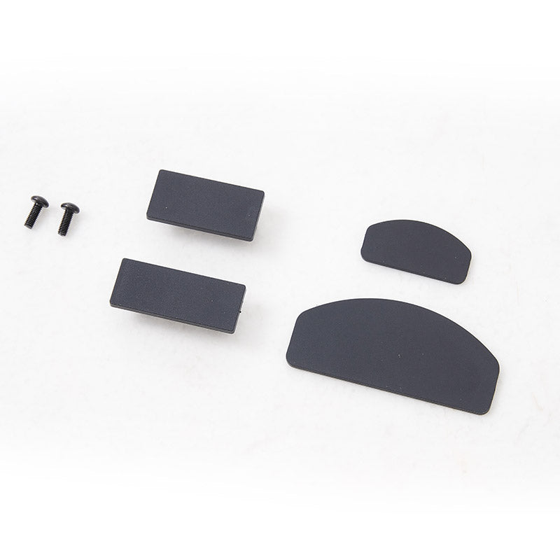 FCX10 Discovery Nameplate parts: black rectangular inserts, curved inserts, and screws.