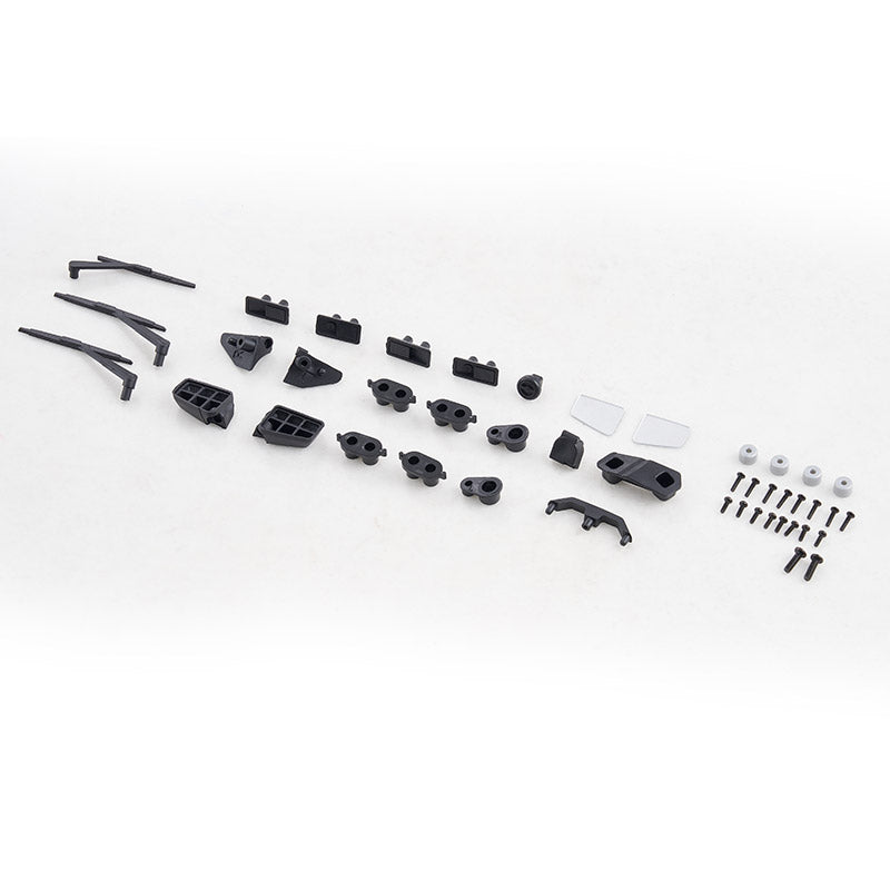FCX10 Range Rover parts kit for rearview mirror, wiper, and handle, includes hardware