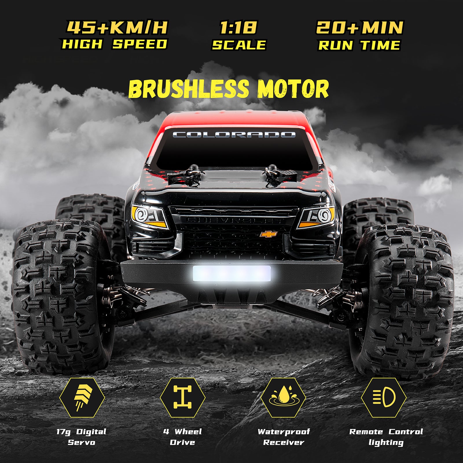 1:18 Brushless Off-Road RC Truck | 45 km/h 4WD – FMS Hobby