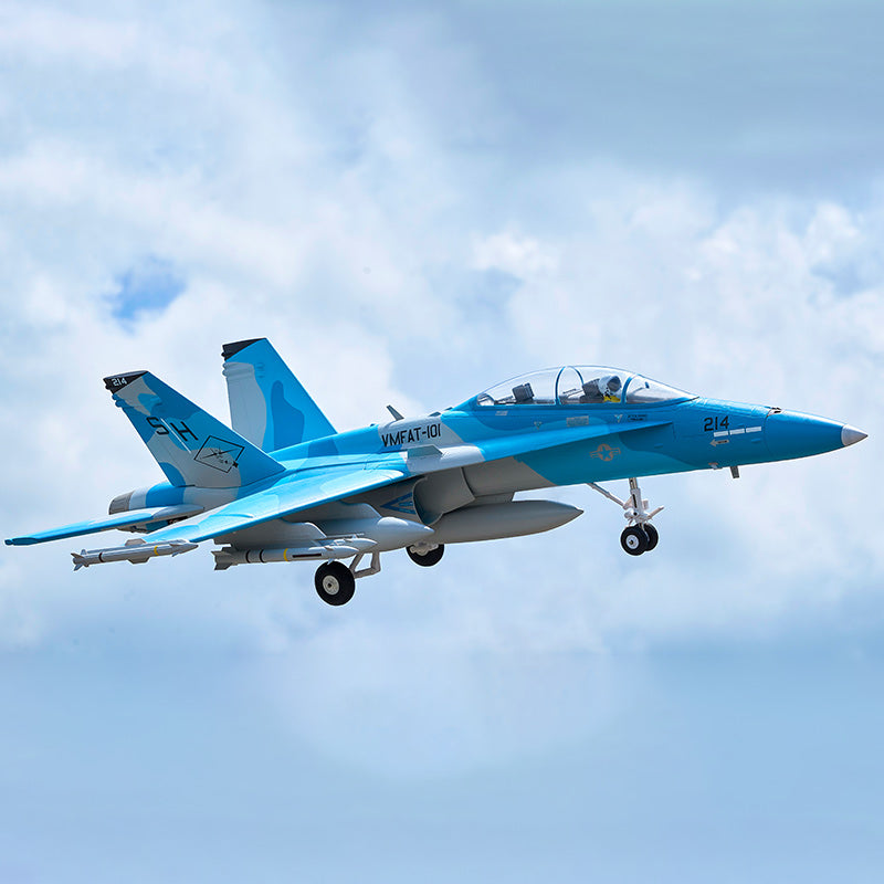 64mm F/A-18 Hornet EDF Jet | Blue Marine RC Plane PNP RTF – FMS Hobby