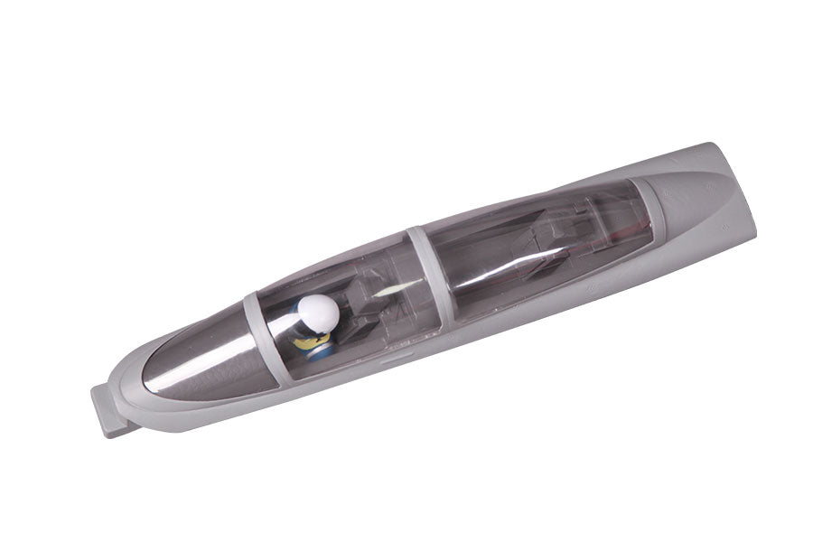 70mm 18F V2 Cockpit model in gray with transparent canopy for RC aircraft.