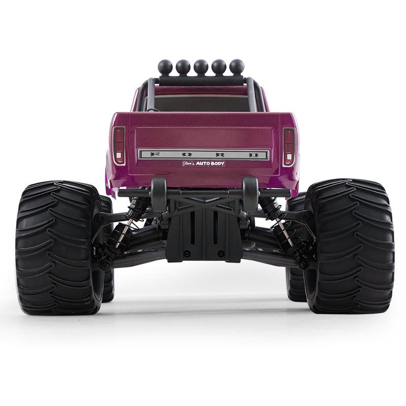 FMS 1:10 Ford F100 Monster Truck purple, rear view with large tires