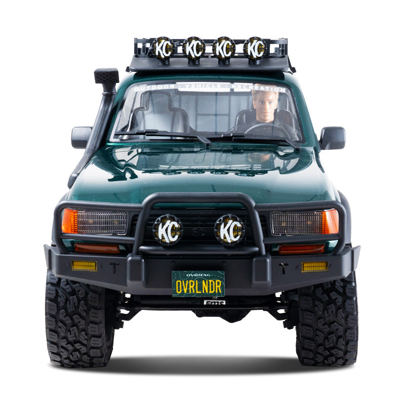 FMS 1:10 FCX10 OVR LC80 RS Brushless RC crawler with KC lights.