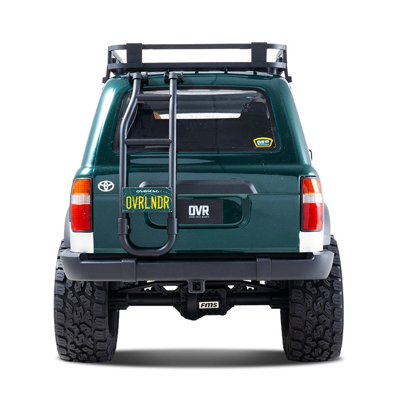 FMS 1:10 FCX10 OVR LC80 RS Brushless rear view, green, OVRLNDR plate