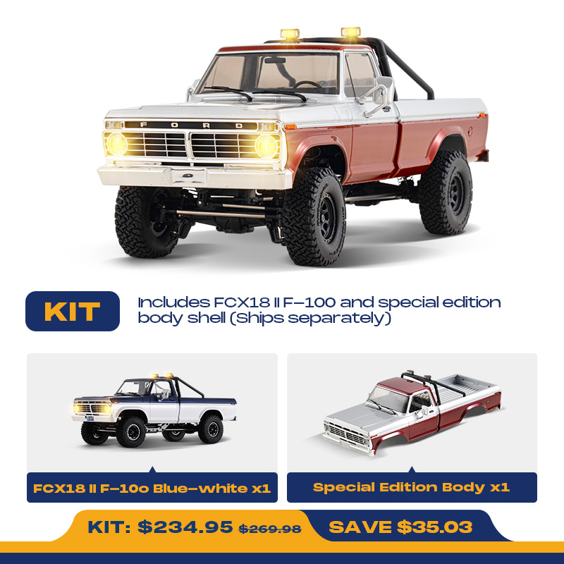 FMS 1:18 FCX18 II Ford F-100 RTR Brushed (Special Edition)