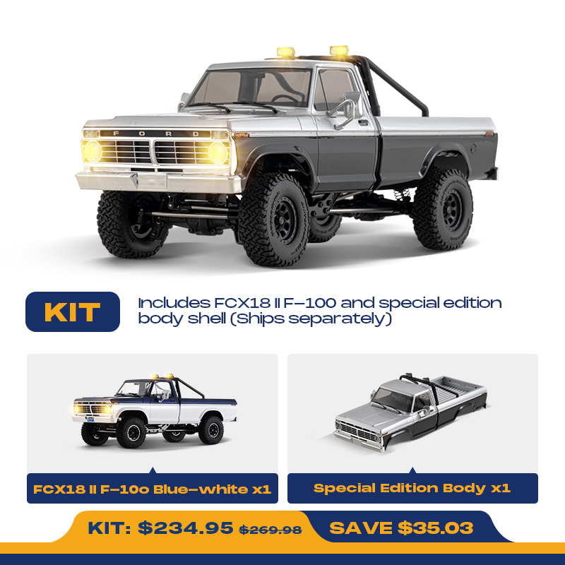 FMS 1:18 FCX18 II Ford F-100 RTR Brushed (Special Edition)