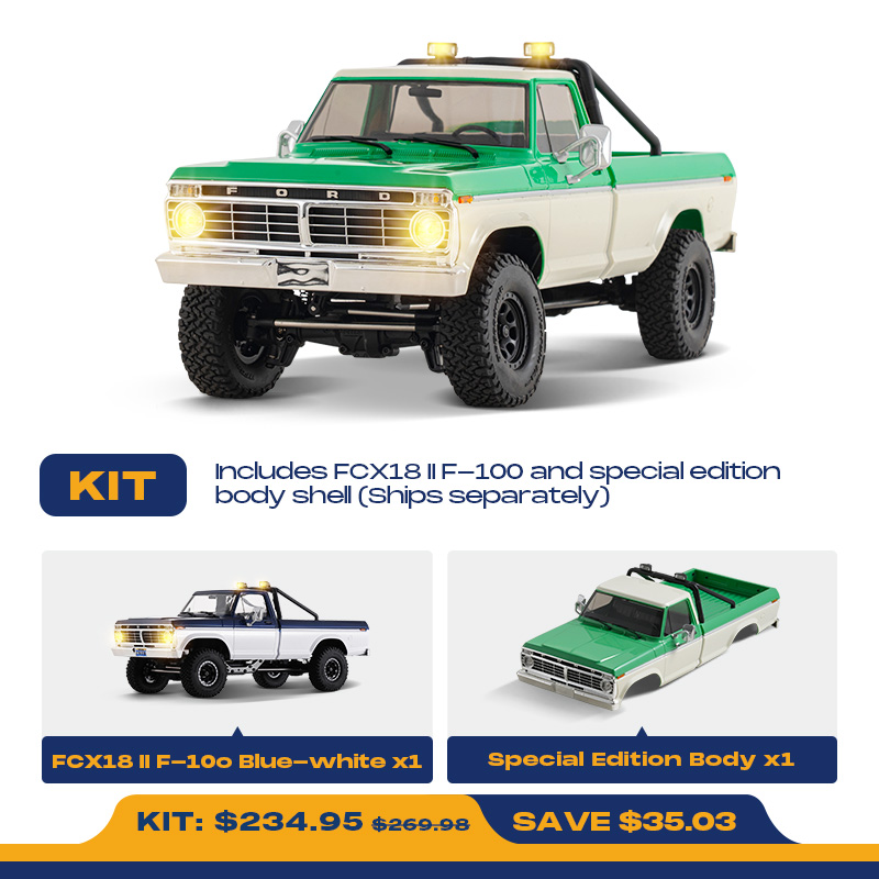 FMS 1:18 FCX18 II Ford F-100 RTR Brushed (Special Edition)