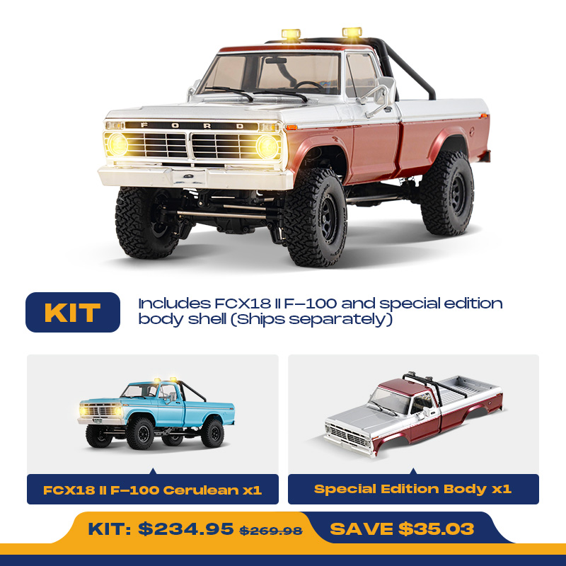 FMS 1:18 FCX18 II Ford F-100 RTR Brushed (Special Edition)