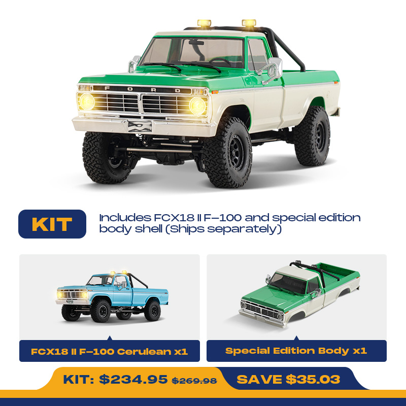 FMS 1:18 FCX18 II Ford F-100 RTR Brushed (Special Edition)