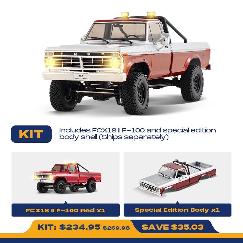 FMS 1:18 FCX18 II Ford F-100 RTR Brushed (Special Edition)