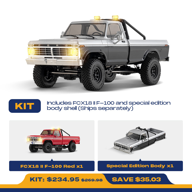FMS 1:18 FCX18 II Ford F-100 RTR Brushed (Special Edition)