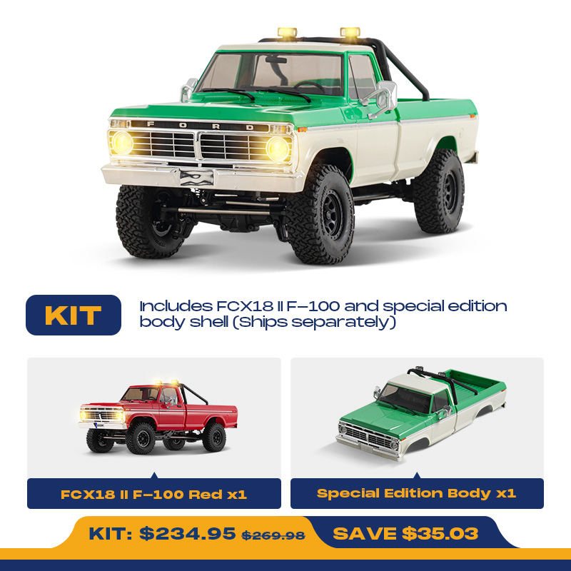 FMS 1:18 FCX18 II Ford F-100 RTR Brushed (Special Edition)