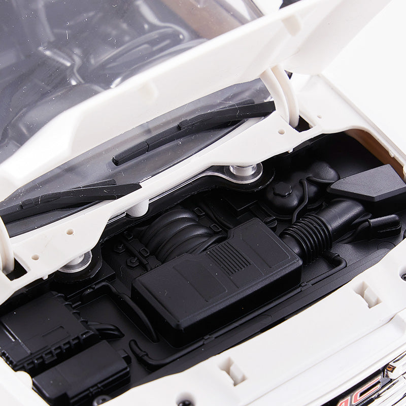 White 1:18 GMC Sierra S RTR RC truck engine bay detail with wipers.