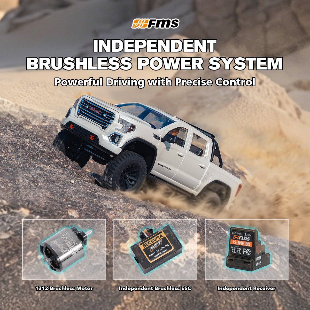 FMS FCX18S 1:18 GMC Sierra S RTR Brushless (Discontinued)