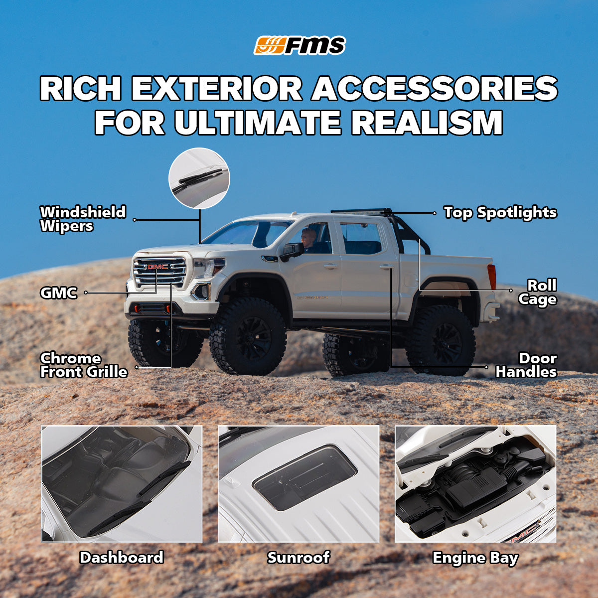 FMS FCX18S 1:18 GMC Sierra S RTR Brushless (Discontinued)