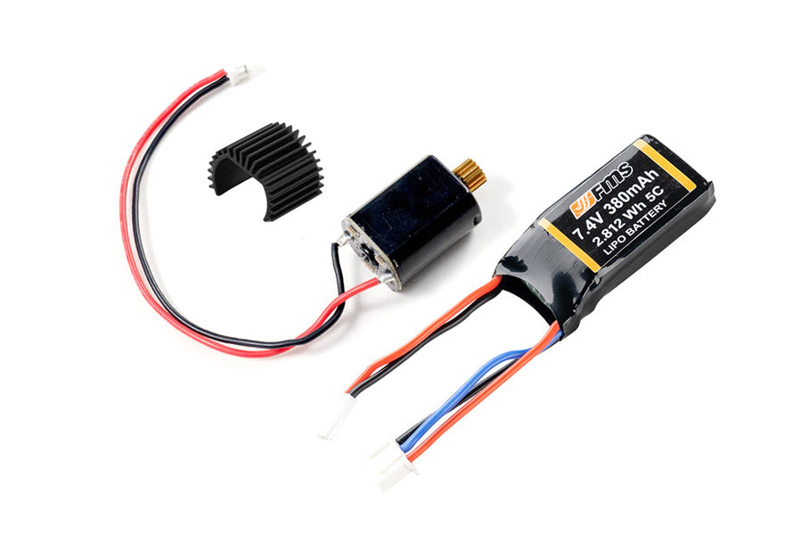 FCX24 high-speed motor, heat sink, and LiPo battery set for RC vehicles