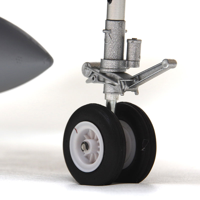 FMS F-18F Super Hornet EDF jet model CNC shock-absorbed landing gear with dual wheels.