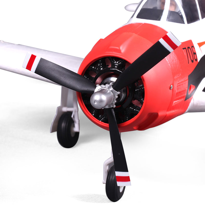 FMS 800mm T-28 Trojan V2 PNP Red model airplane with detailed engine and markings '706'