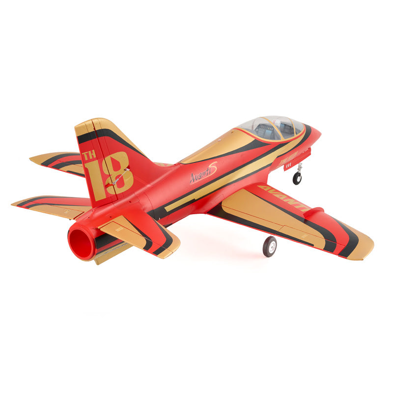 FMS 90mm Avanti EDF Jet, 18th Anniversary Edition, red with gold stripes