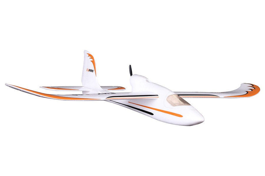 FMS 800mm Easy Trainer RTF airplane with orange accents, perfect for novice pilots.