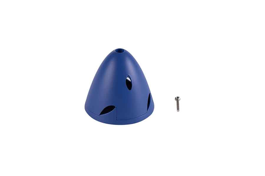 Blue spinner for 1100mm P-51 Miss America RC airplane with a screw