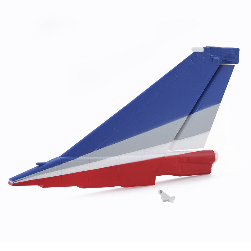 Vertical stabilizer in gray, blue, and red for 64mm J-10 remote control airplane.