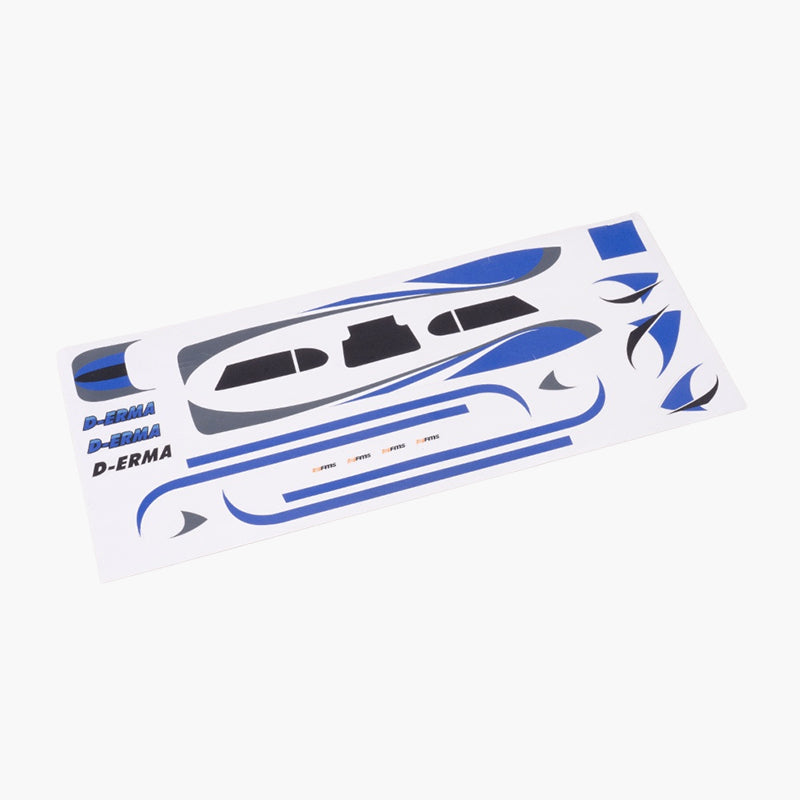 500mm PA-18 Blue decal sheet with D-ERMA and FMS graphics.