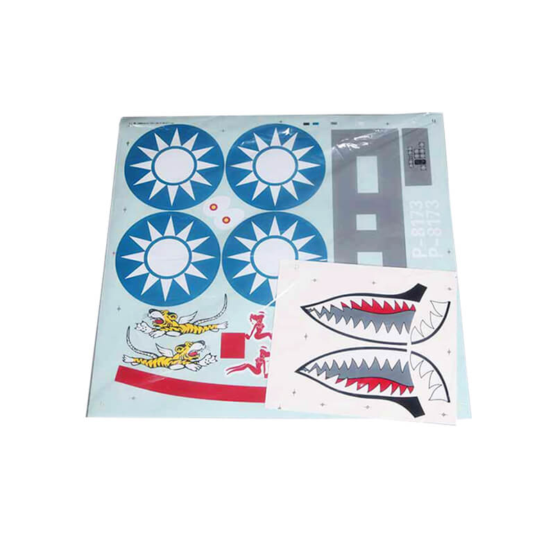 Decal sheet for 1400mm P-40B with tiger and shark mouth designs