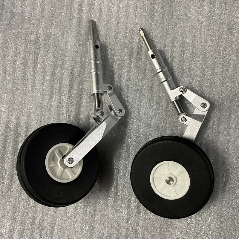 70mm Yak 130 V2 main landing gear set with wheels and metal struts